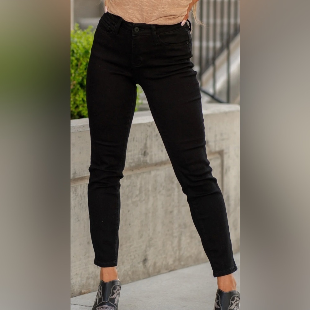 Judy Blue Gracie-James Mid Rise Slim Fit Jeans Black Size 5/27